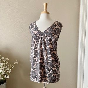 Pink & Black Top | V-Neck Sleeveless | Lace Pattern | Lane Bryant 26 Plus Size